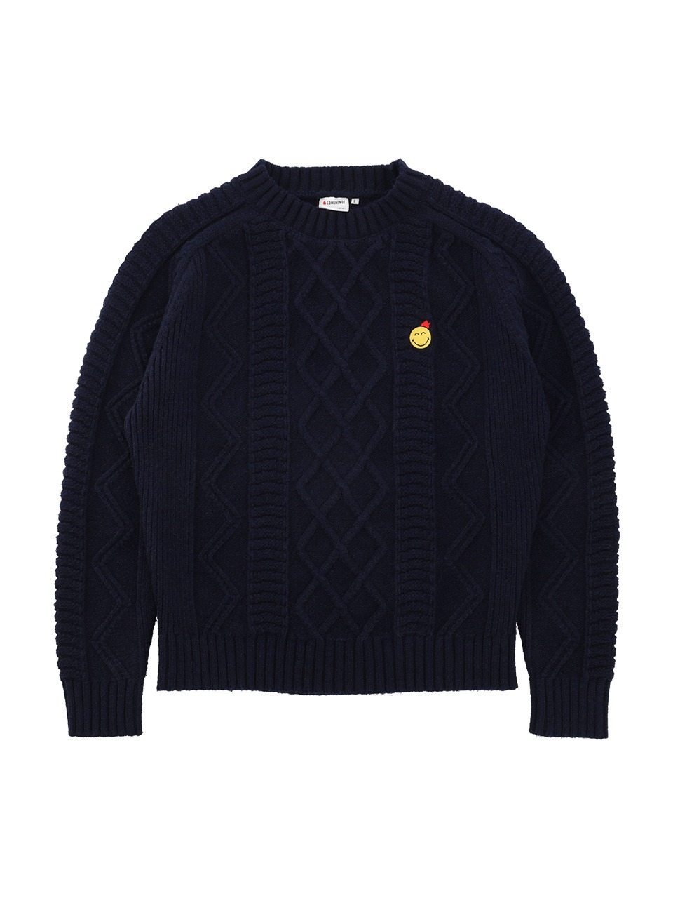 SMILEYWORLD CABLE SWEATER [NAVY]