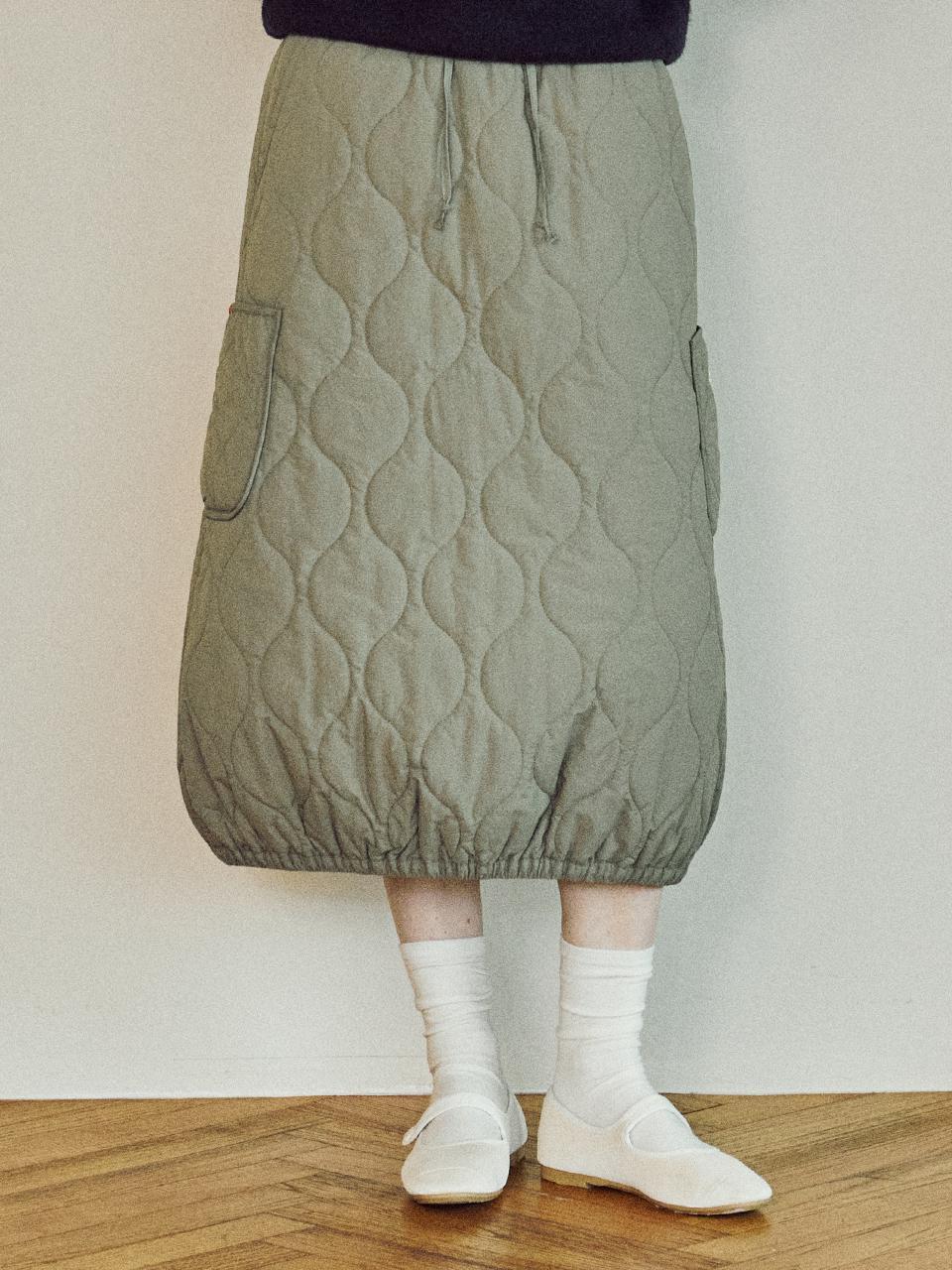 W QUILTING BALLOON SKIRT [3 COLOR]